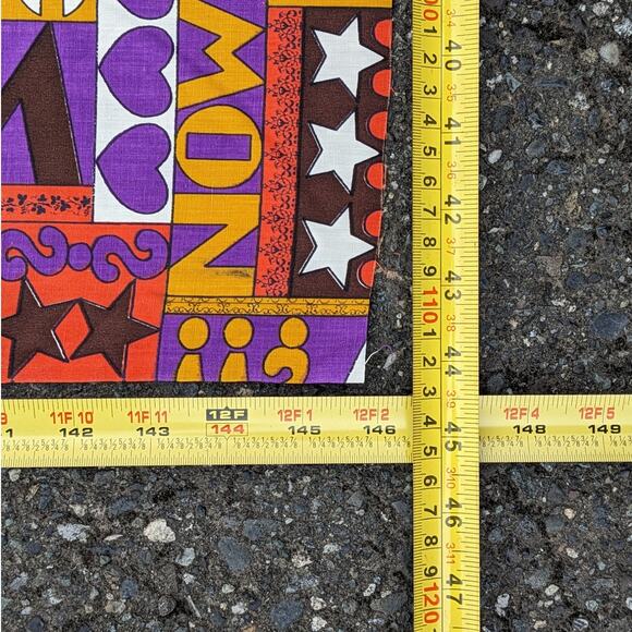 COUNTERCULTURE EXCLAMATORY FABRIC "What Now?" 4 Yards Unique Mod Vintage 1960's - Picture 6 of 7